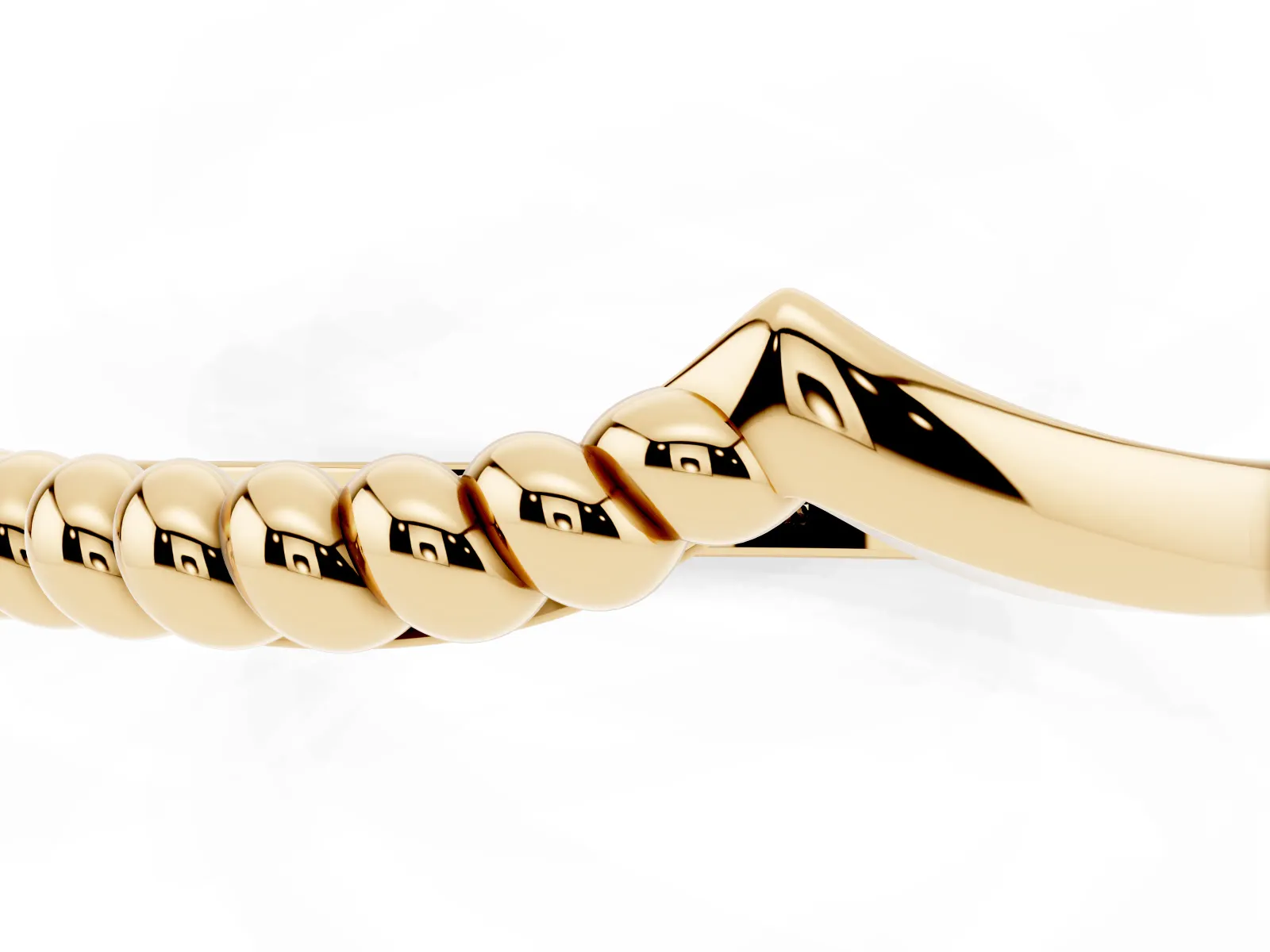 Twisted Solitaire Round Cut Knife Edge Prong Ring Yellow gold