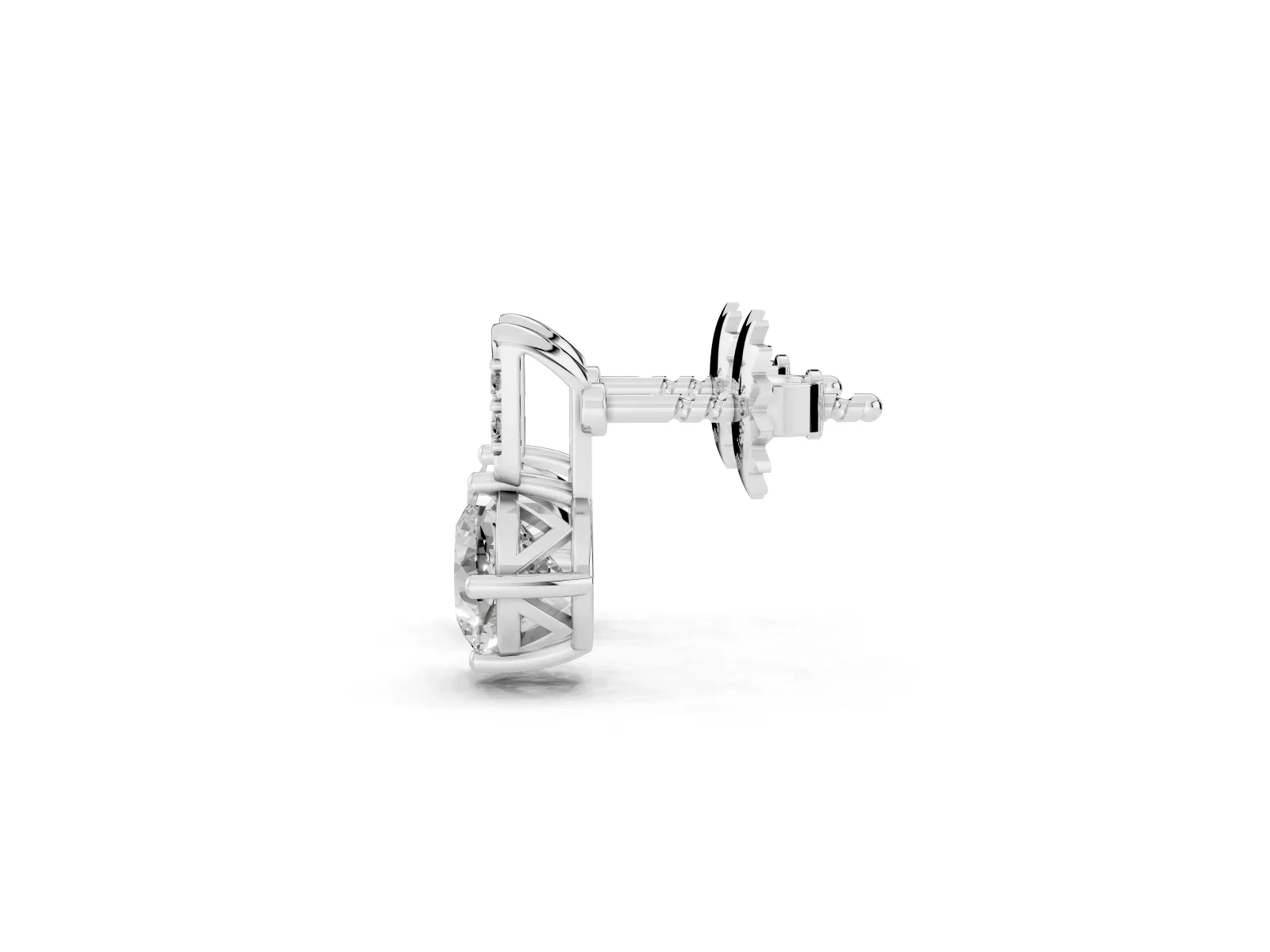 Sideways Cushion Diamond Drop Earrings with Diamond Accent Silver