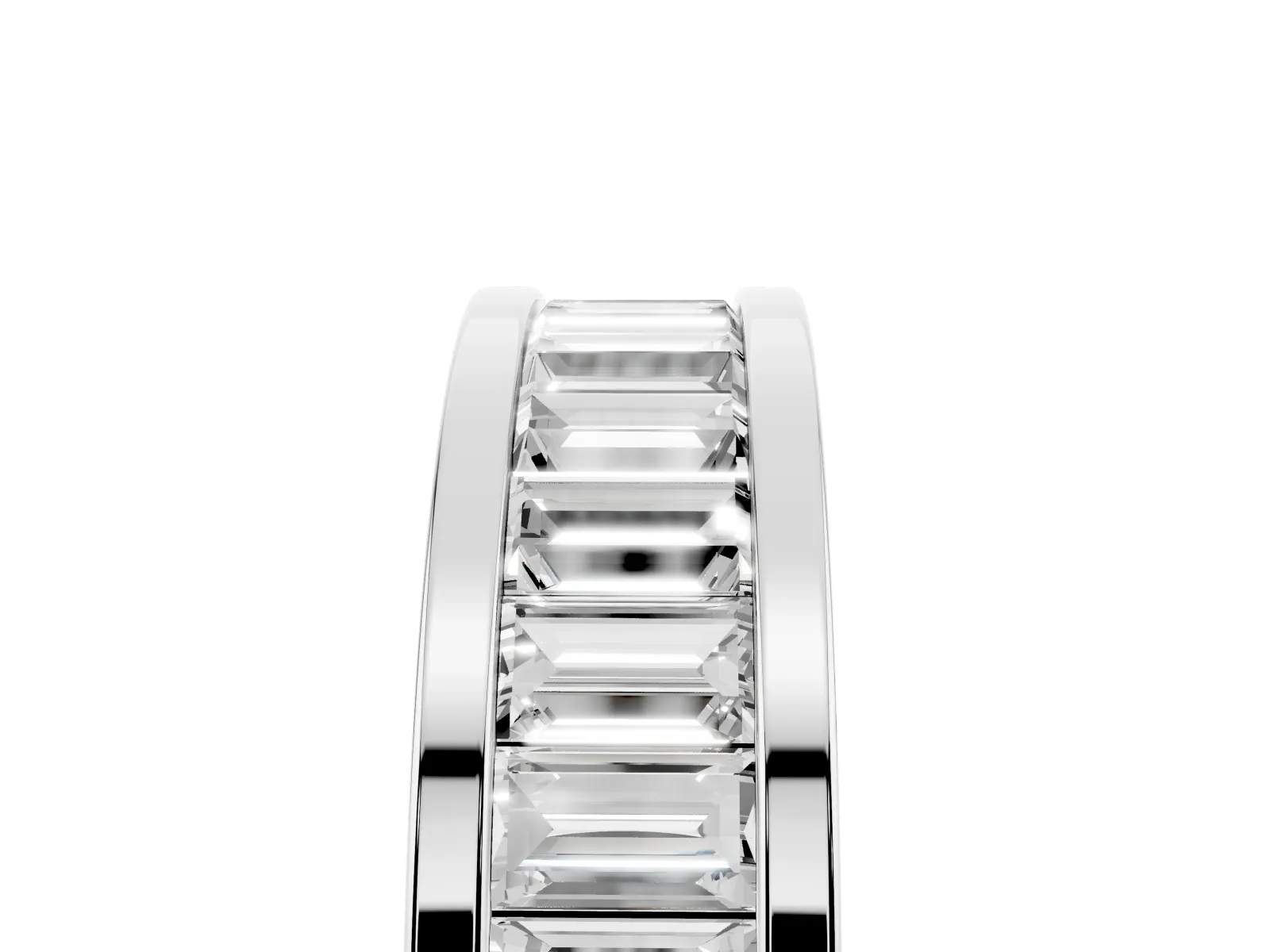 baguette Cut eternity band with channel set Platinum