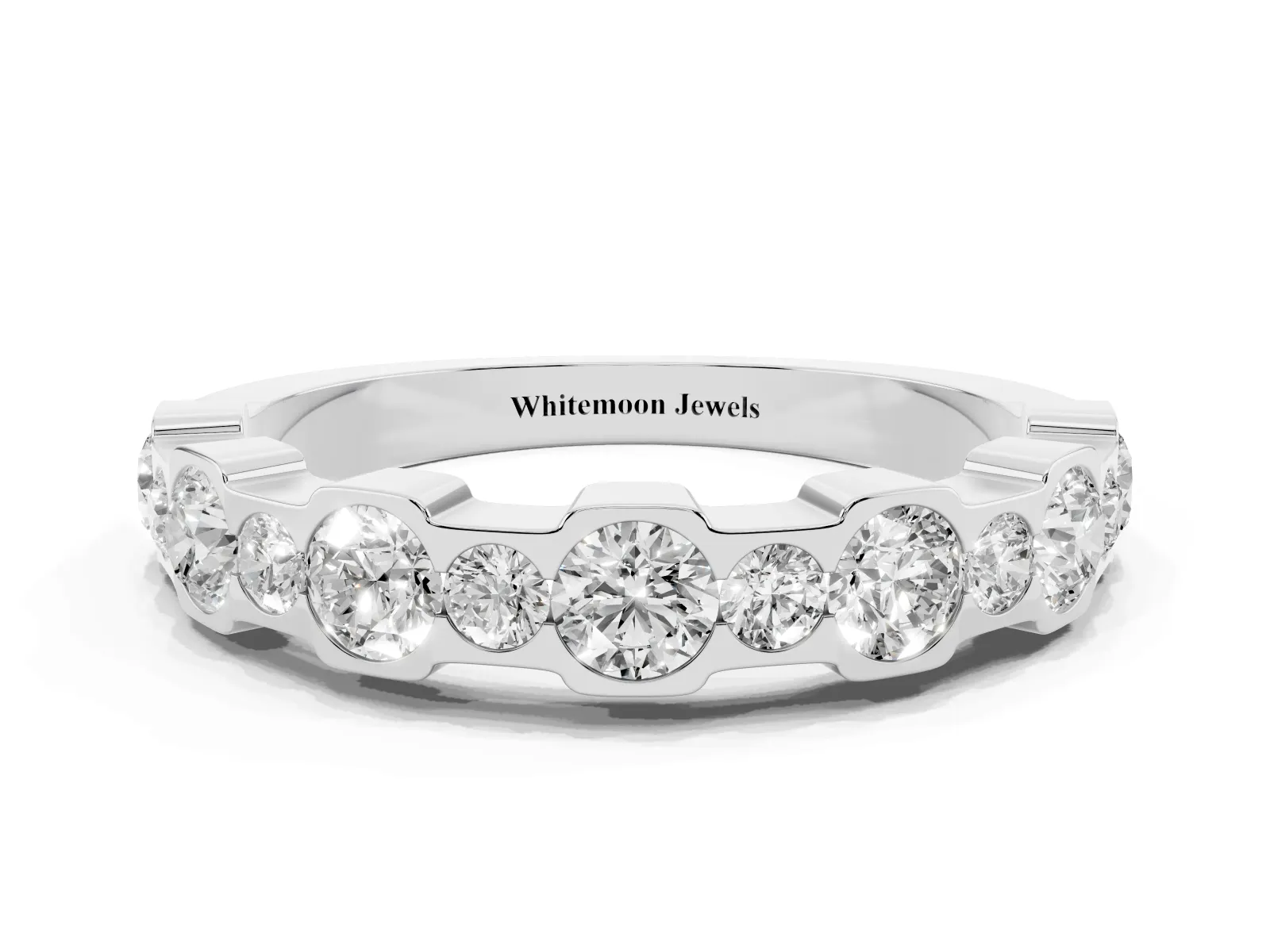 Round Diamond Promise Ring with Round Diamond Accents White gold