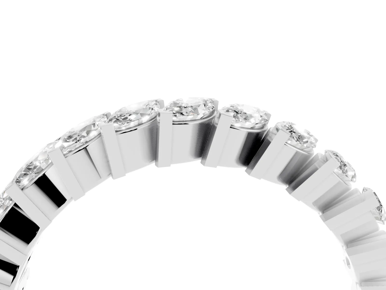Marquise Diamond Shared Prong Full Eternity Band Platinum