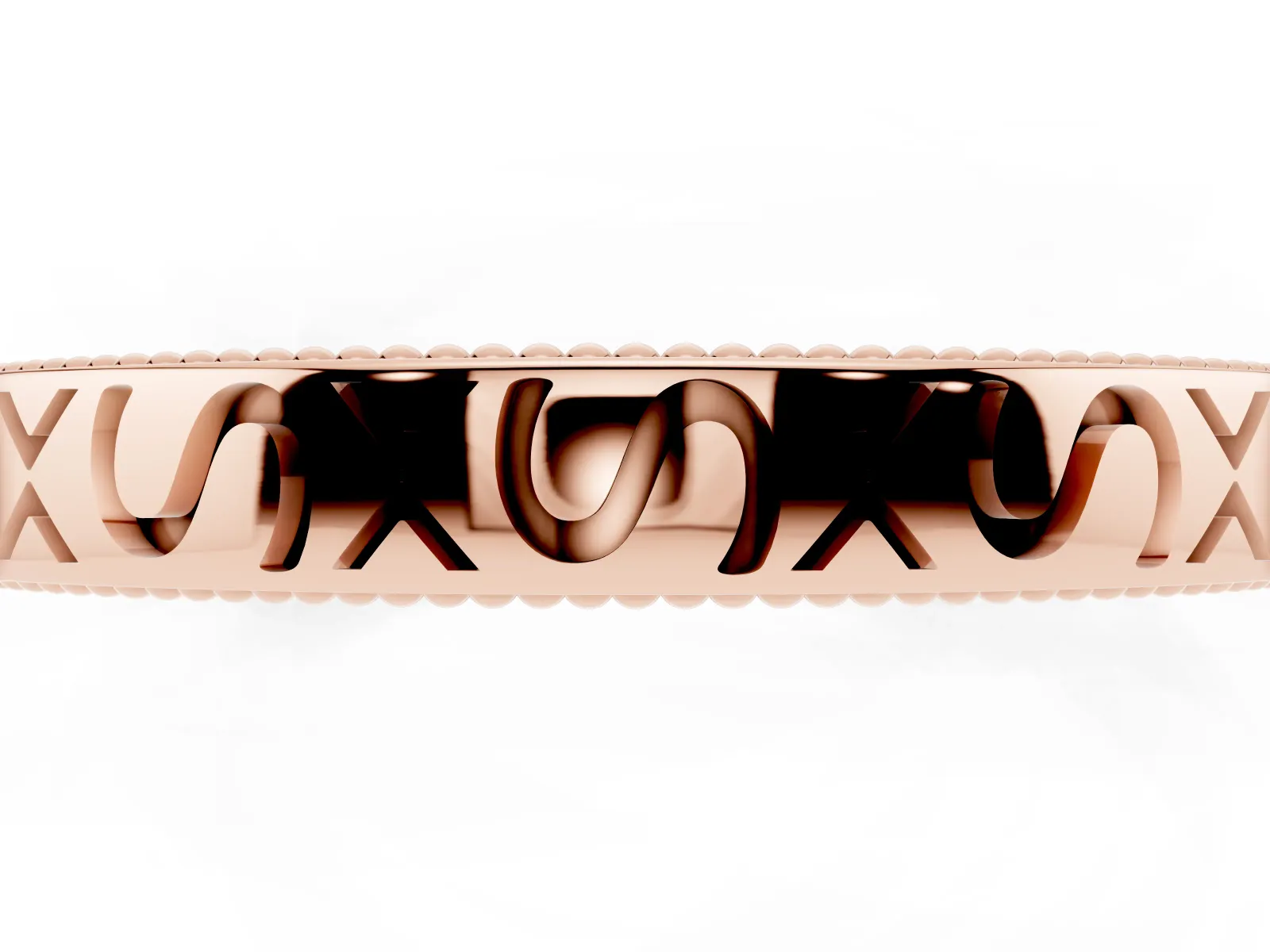 Vintage Engraved Milgrain Band Rose gold
