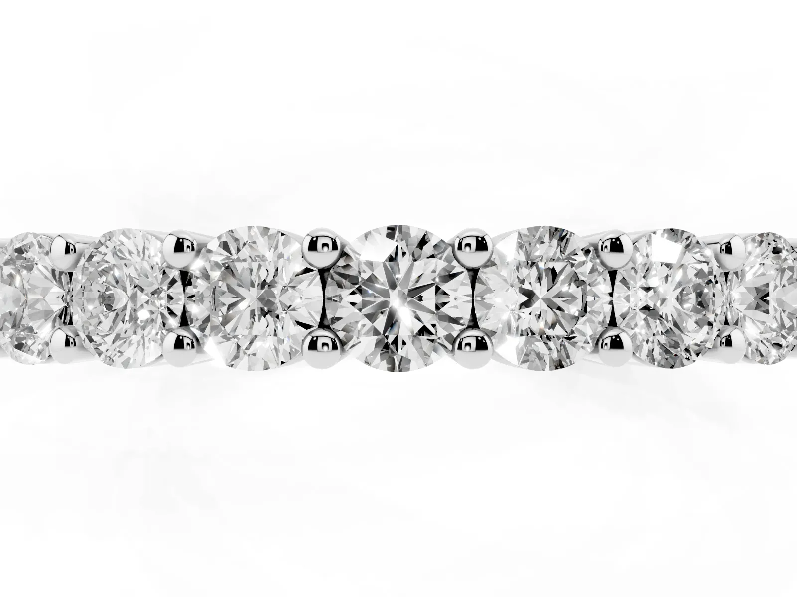 Alternating Round Diamond Promise Ring with Round Diamond Accents Platinum