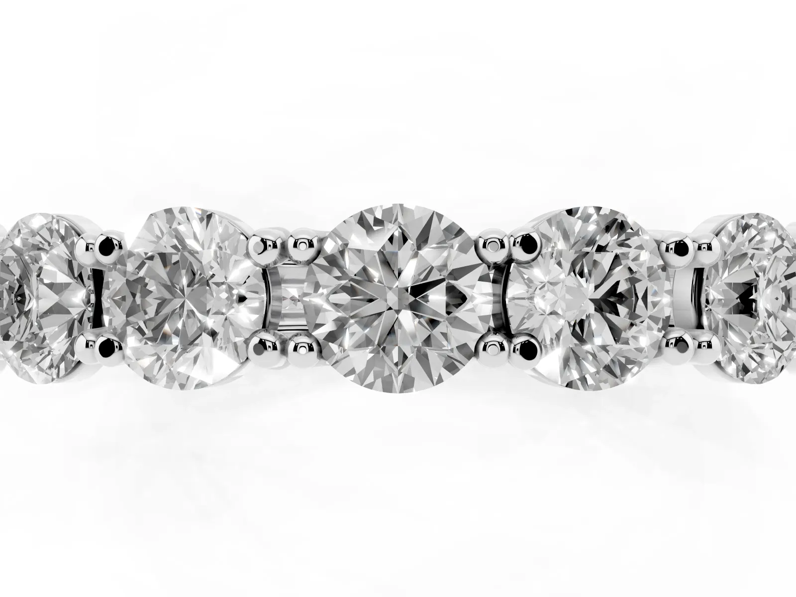 Round Diamond Woven Full Eternity Band Silver