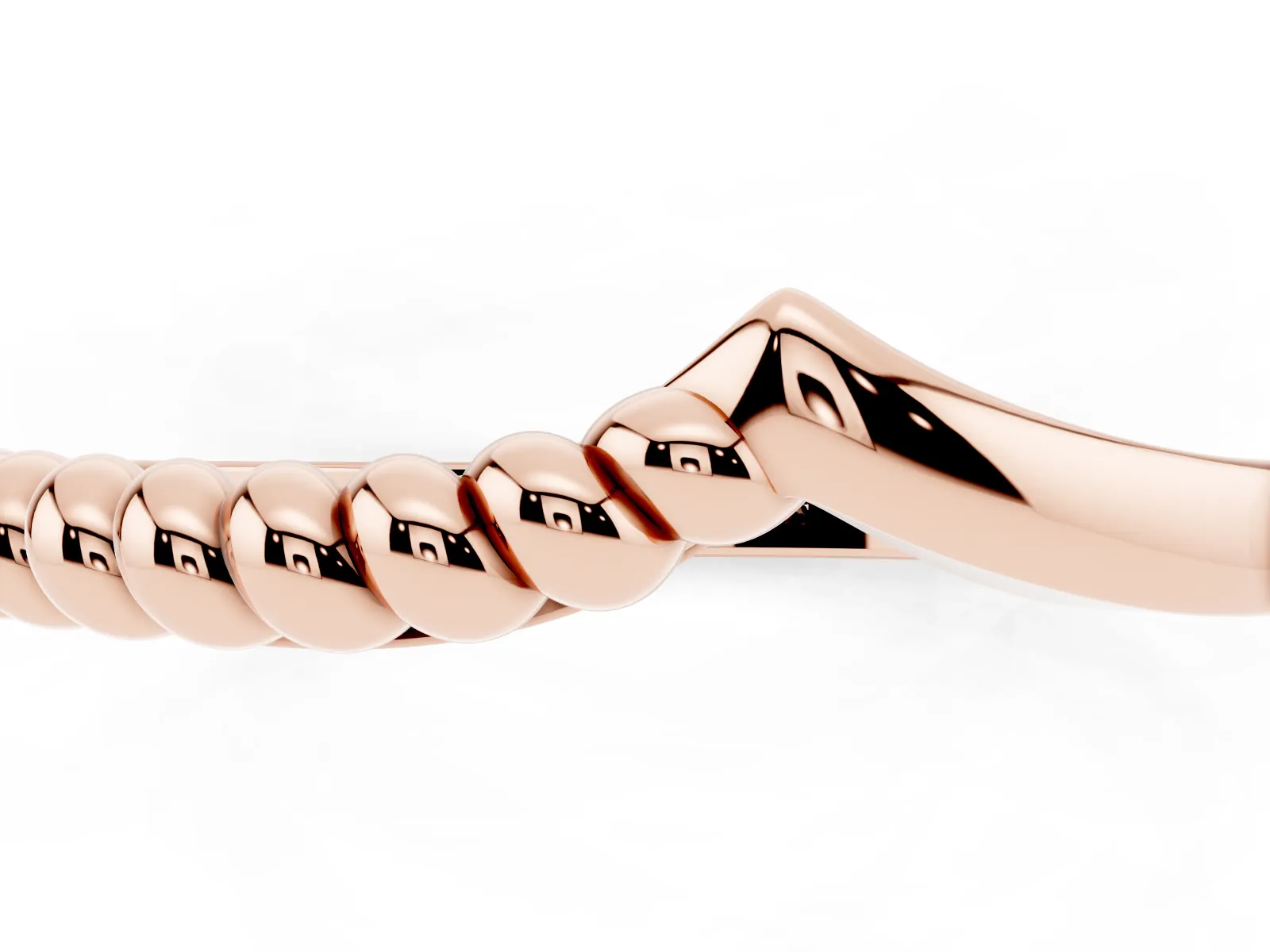 Twisted Solitaire Round Cut Knife Edge Prong Ring Rose gold