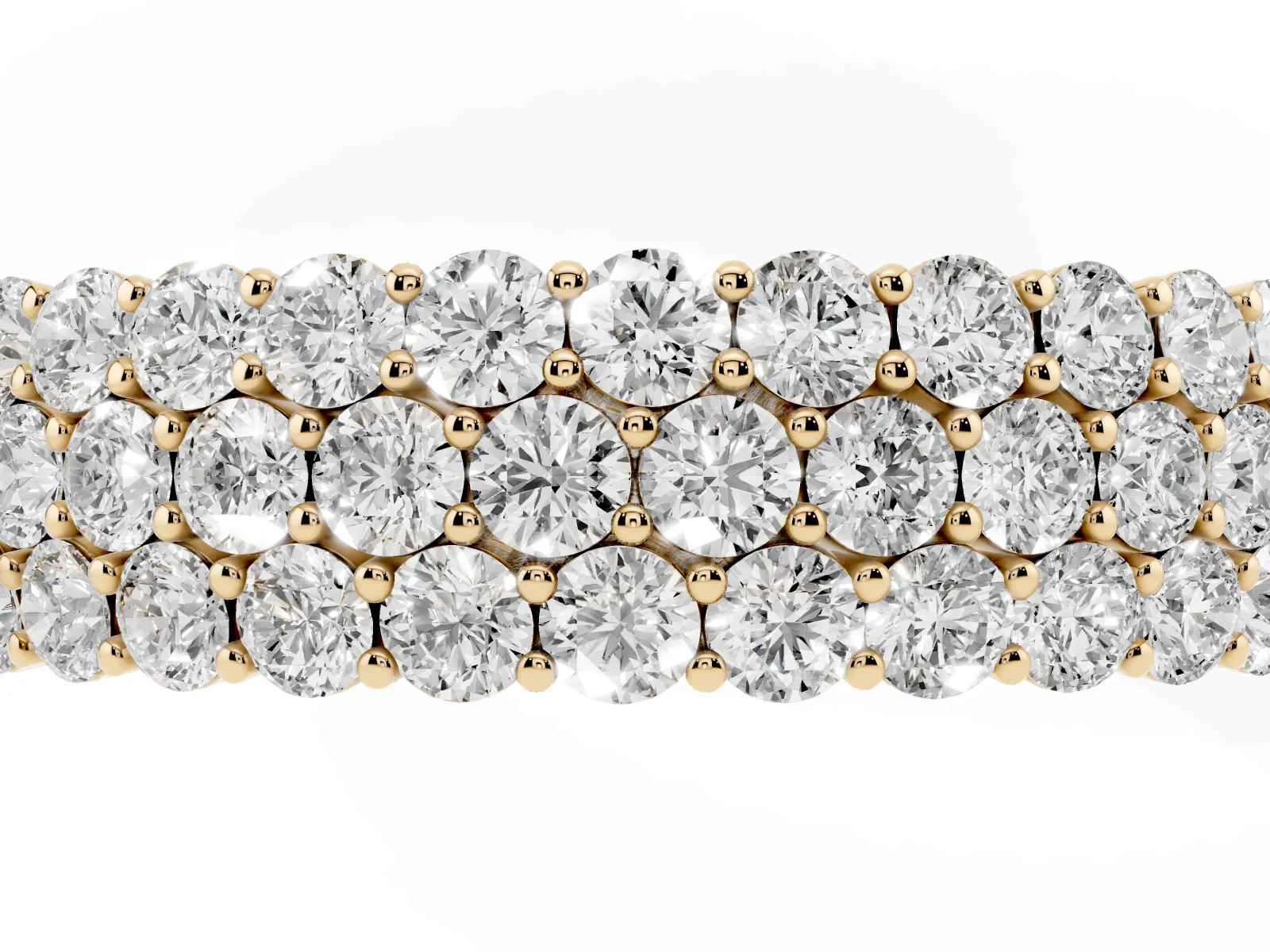 Round Diamond Checkerboard Pavé Promise Ring with Round Diamond Accents Yellow gold