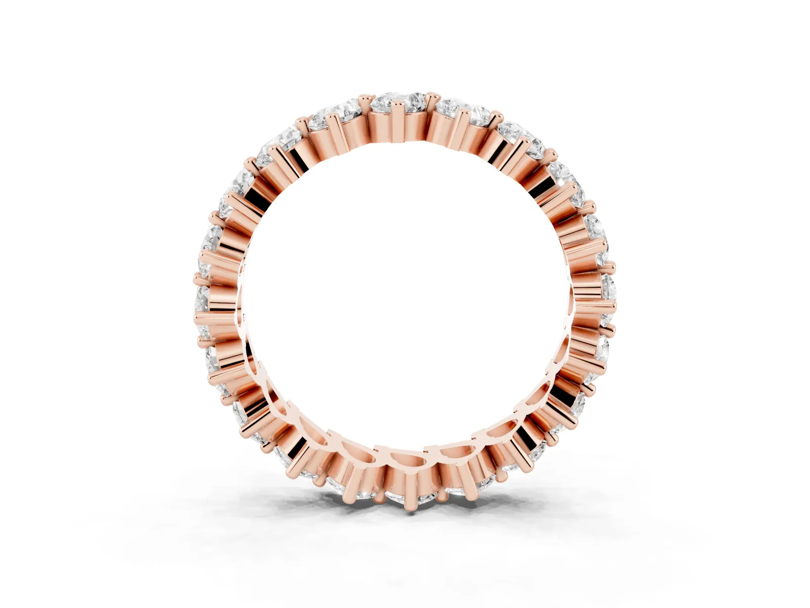 Pear Diamond Full Eternity Band with Shared Prong Setting Rose gold