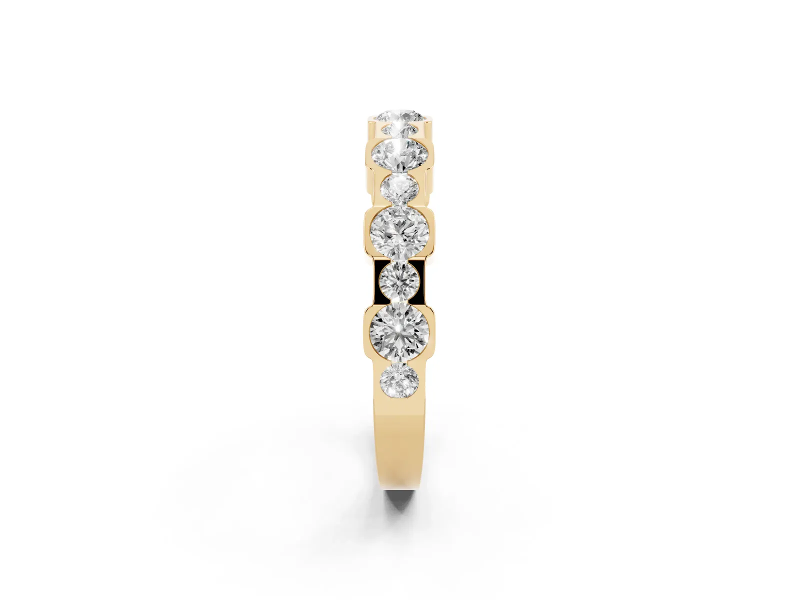 Round Diamond Promise Ring with Round Diamond Accents Yellow gold