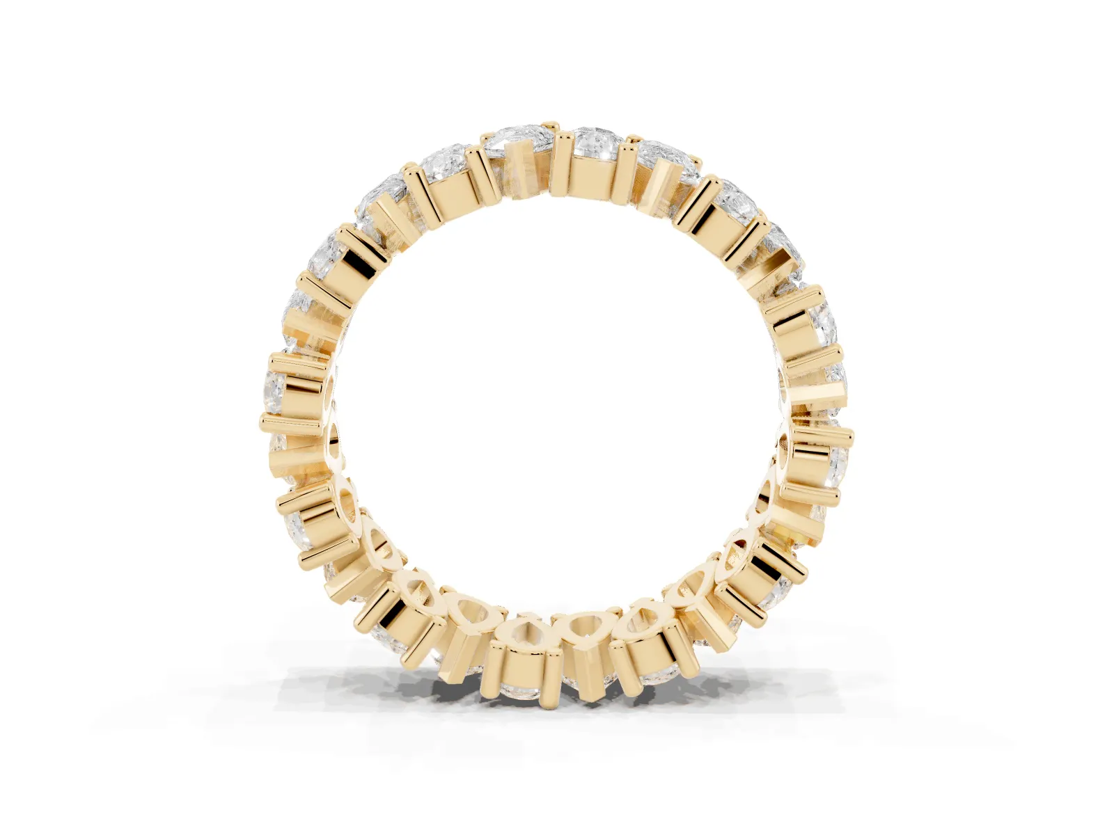 Pear Diamond Shared Prong Eternity Band Yellow gold