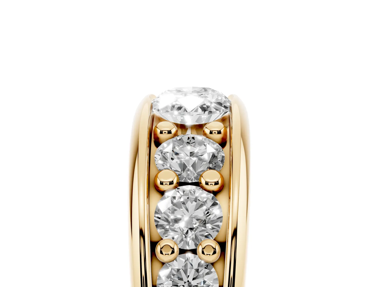 Oval Diamond Mens Ring with Round Diamond Accents Yellow gold