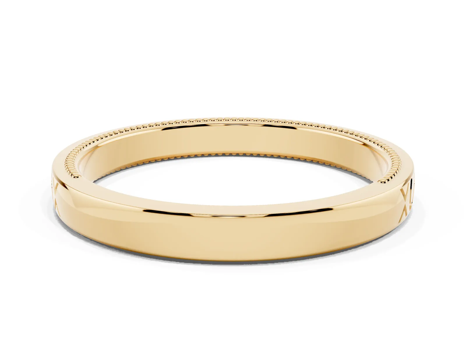 Vintage Engraved Milgrain Band Yellow gold