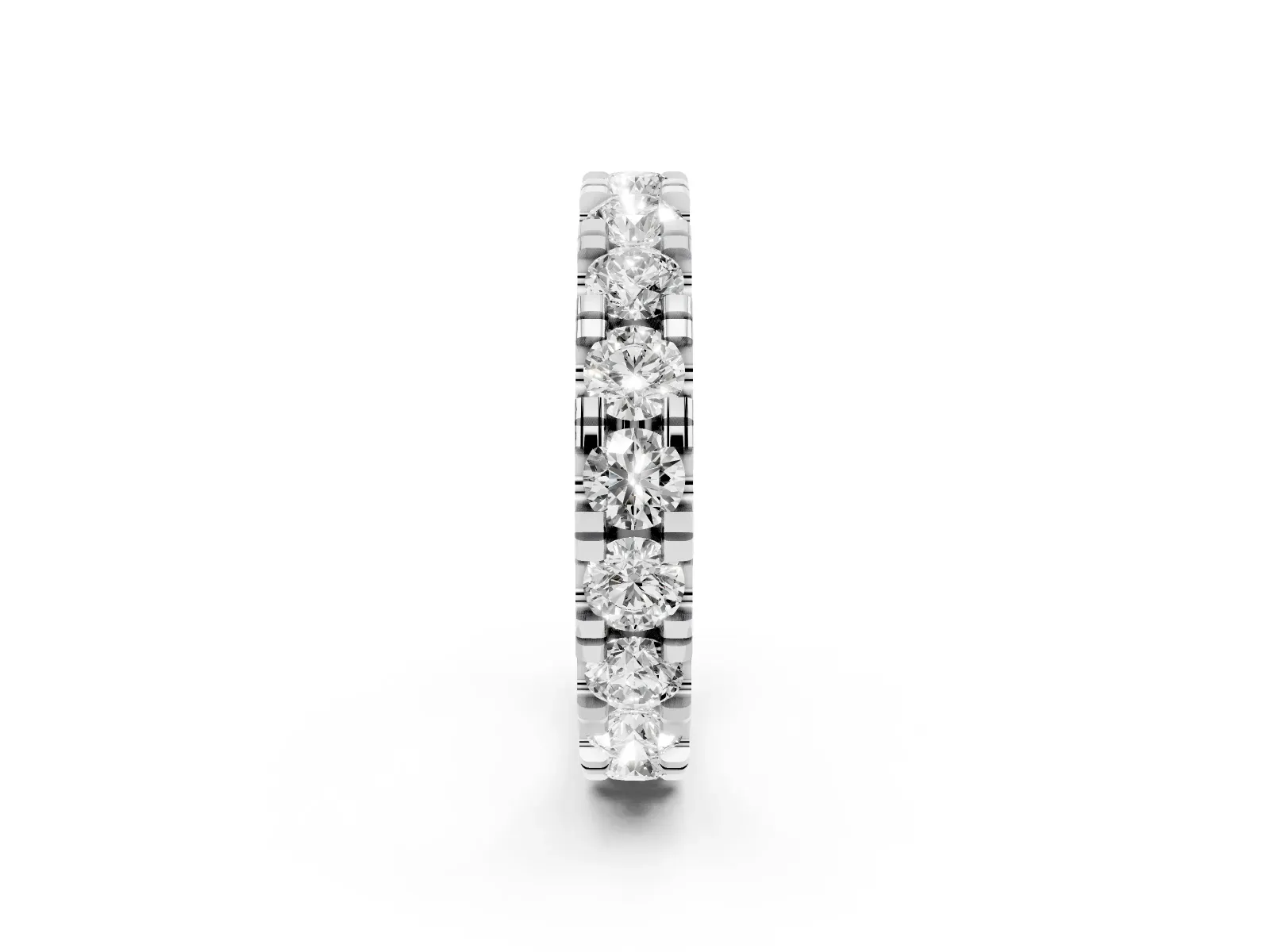 Round Diamond Full Eternity Band with U-Prong Setting Platinum