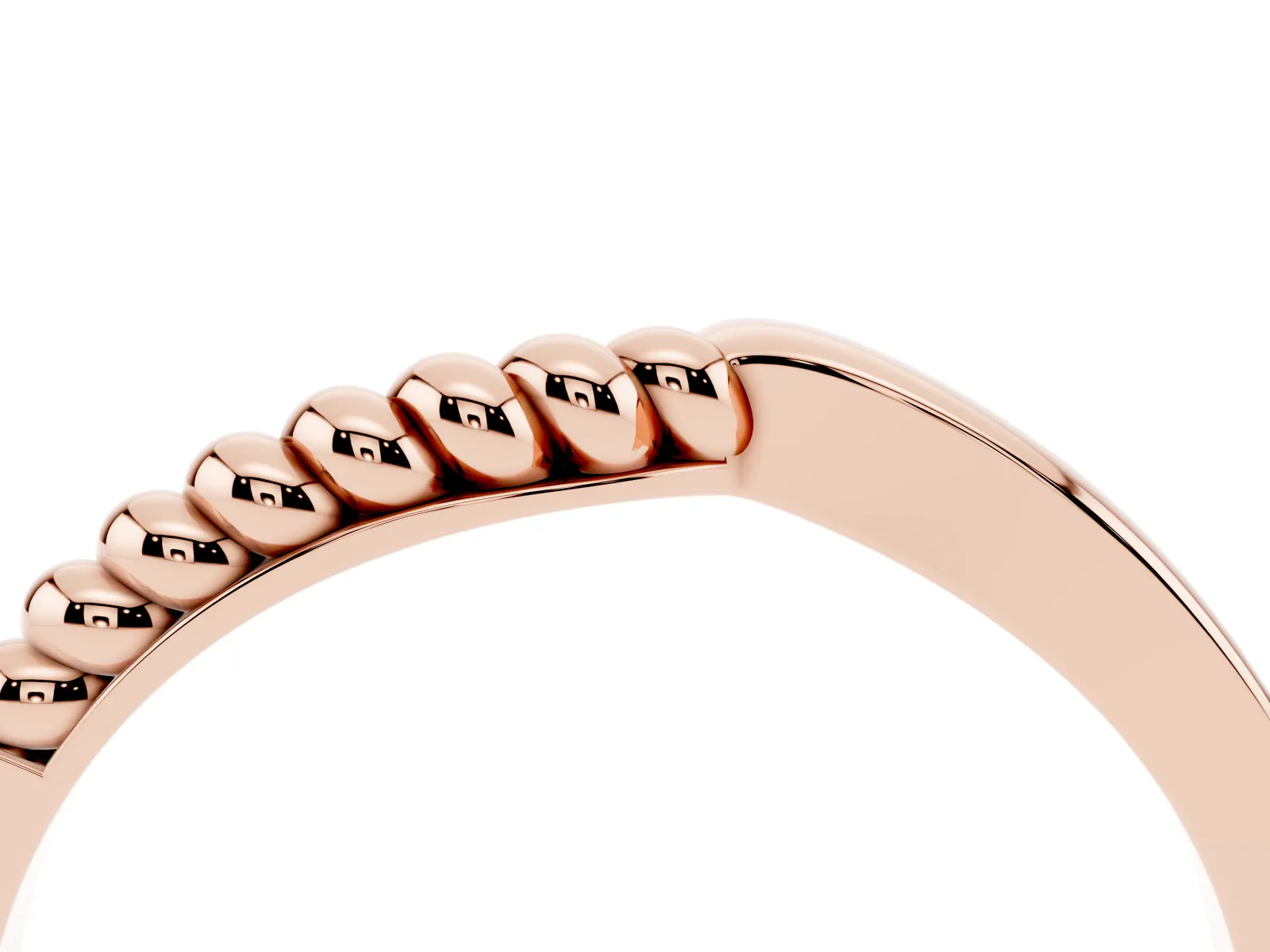 Twisted Solitaire Round Cut Knife Edge Prong Ring Rose gold