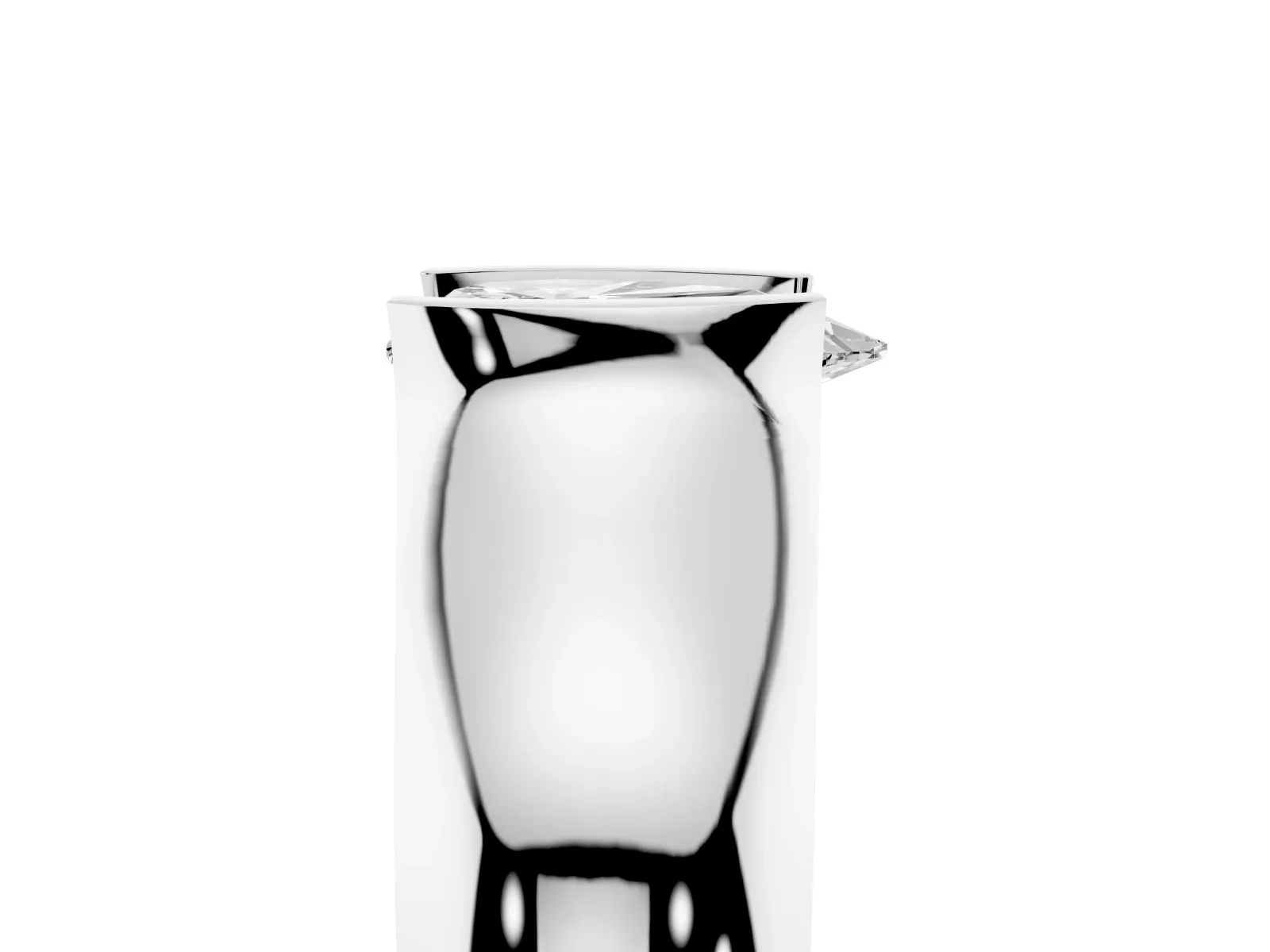 Pear Cut Solitaire Bezel Set Diamond Ring with Wide Band White gold