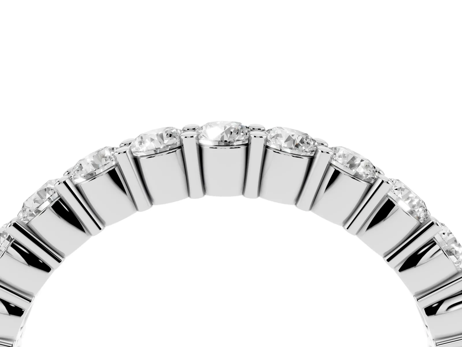 Alternating Round Diamond Promise Ring with Round Diamond Accents Platinum