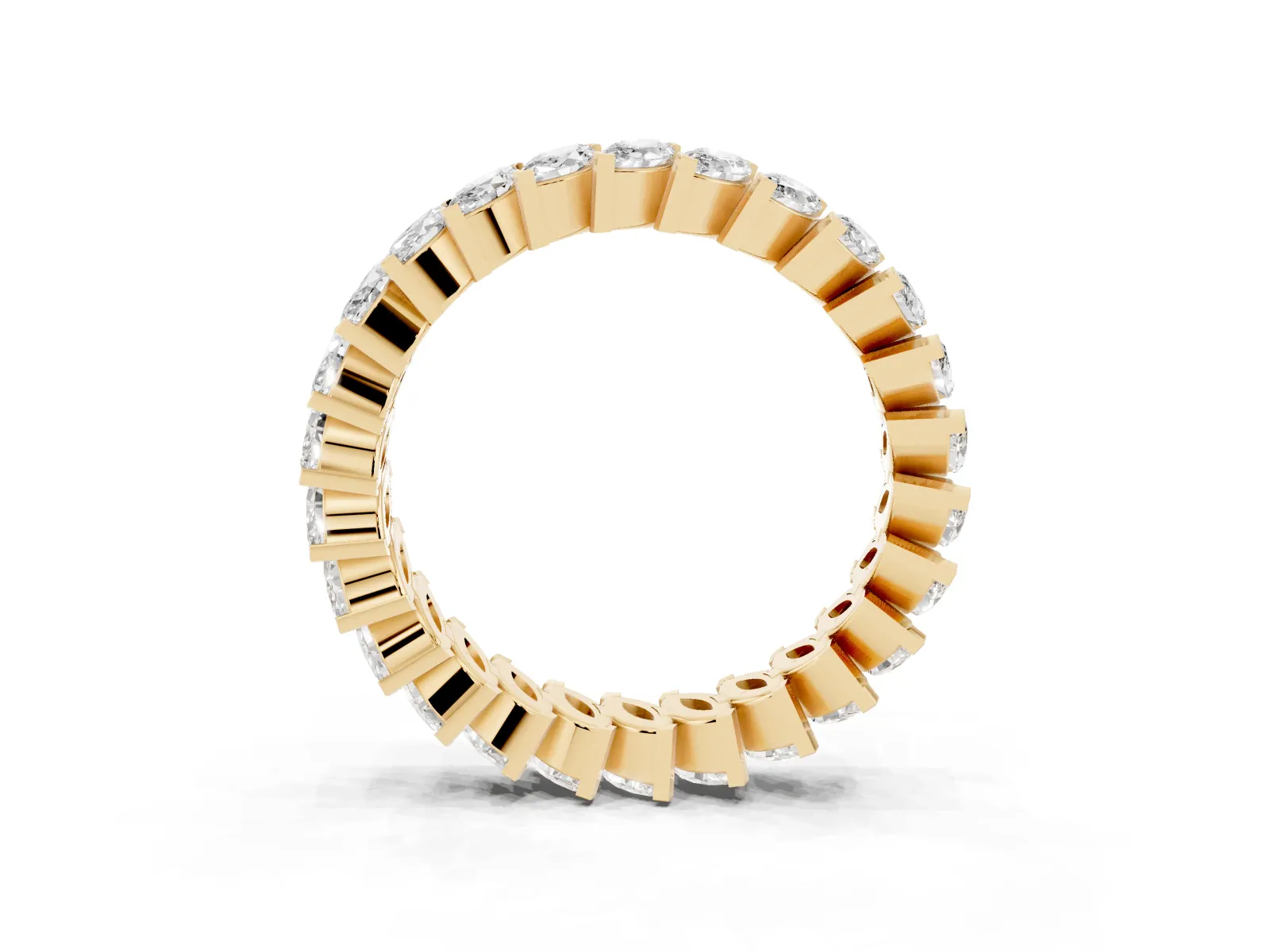 Marquise Diamond Shared Prong Full Eternity Band Yellow gold