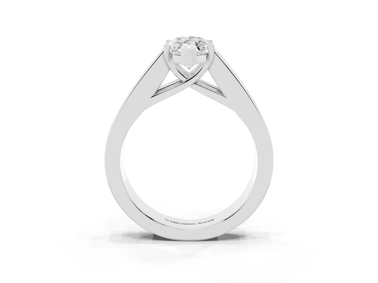 Marquise Cut Cut Channel Set Solitaire Ring with Four-Prong Setting Platinum