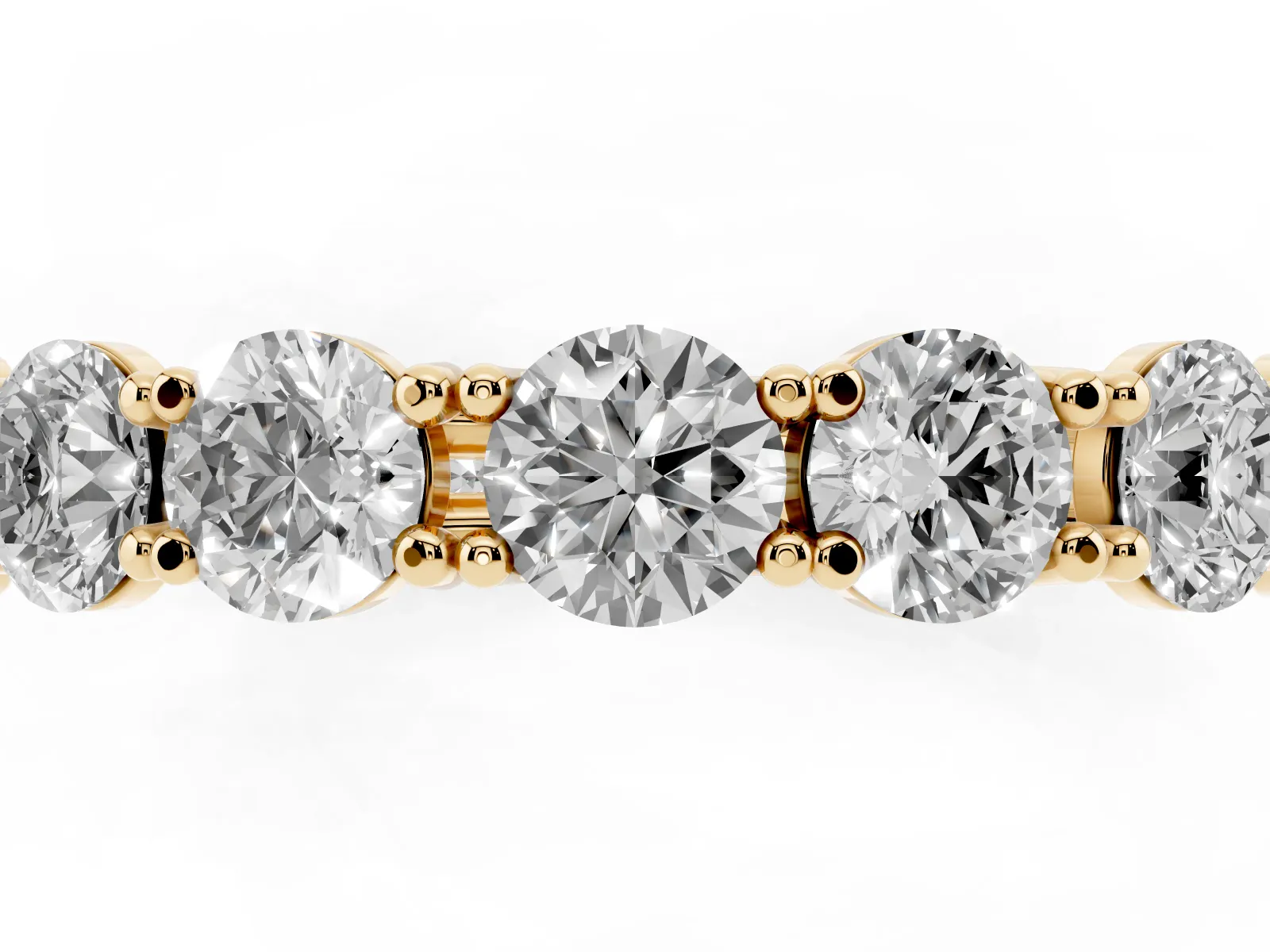 Round Diamond Woven Full Eternity Band Yellow gold