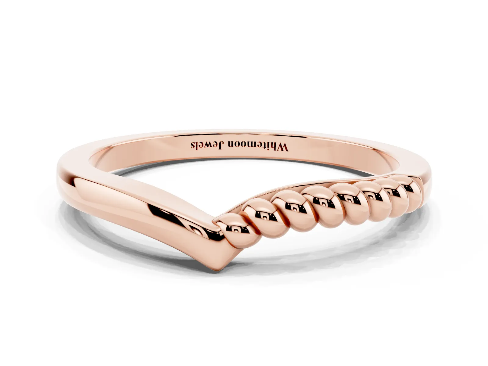 Twisted Solitaire Round Cut Knife Edge Prong Ring Rose gold