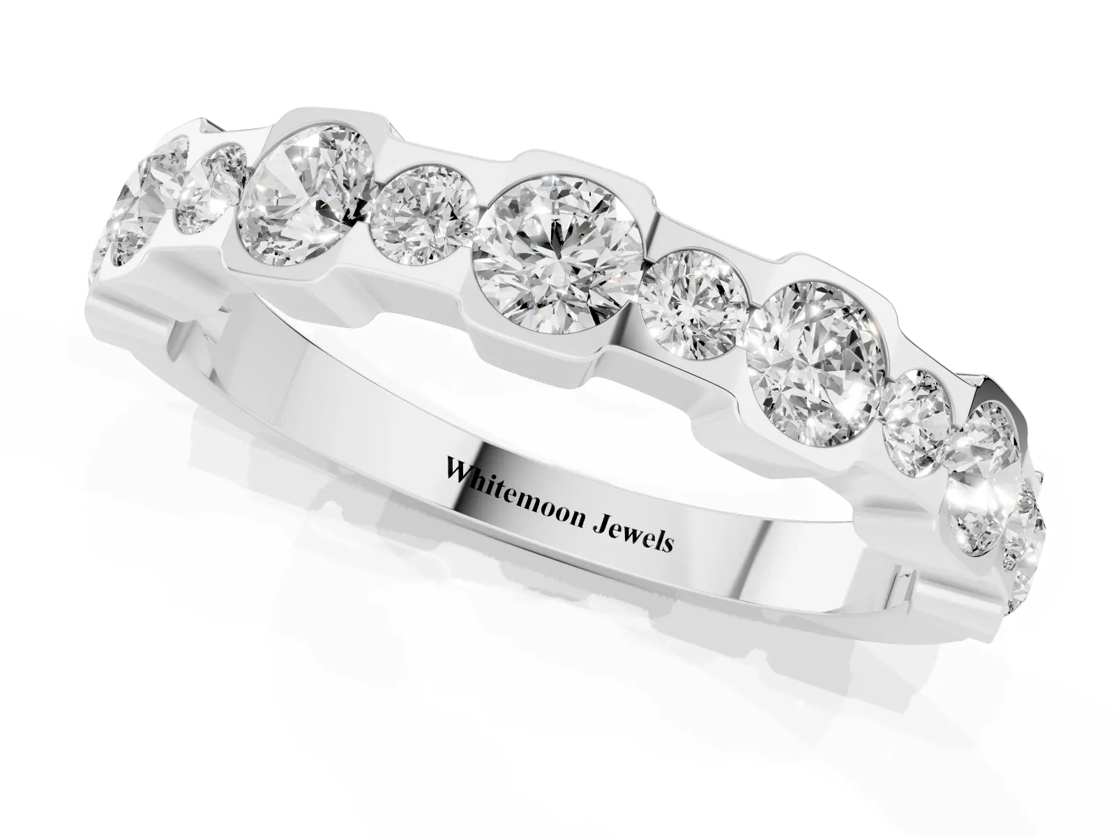 Round Diamond Promise Ring with Round Diamond Accents White gold