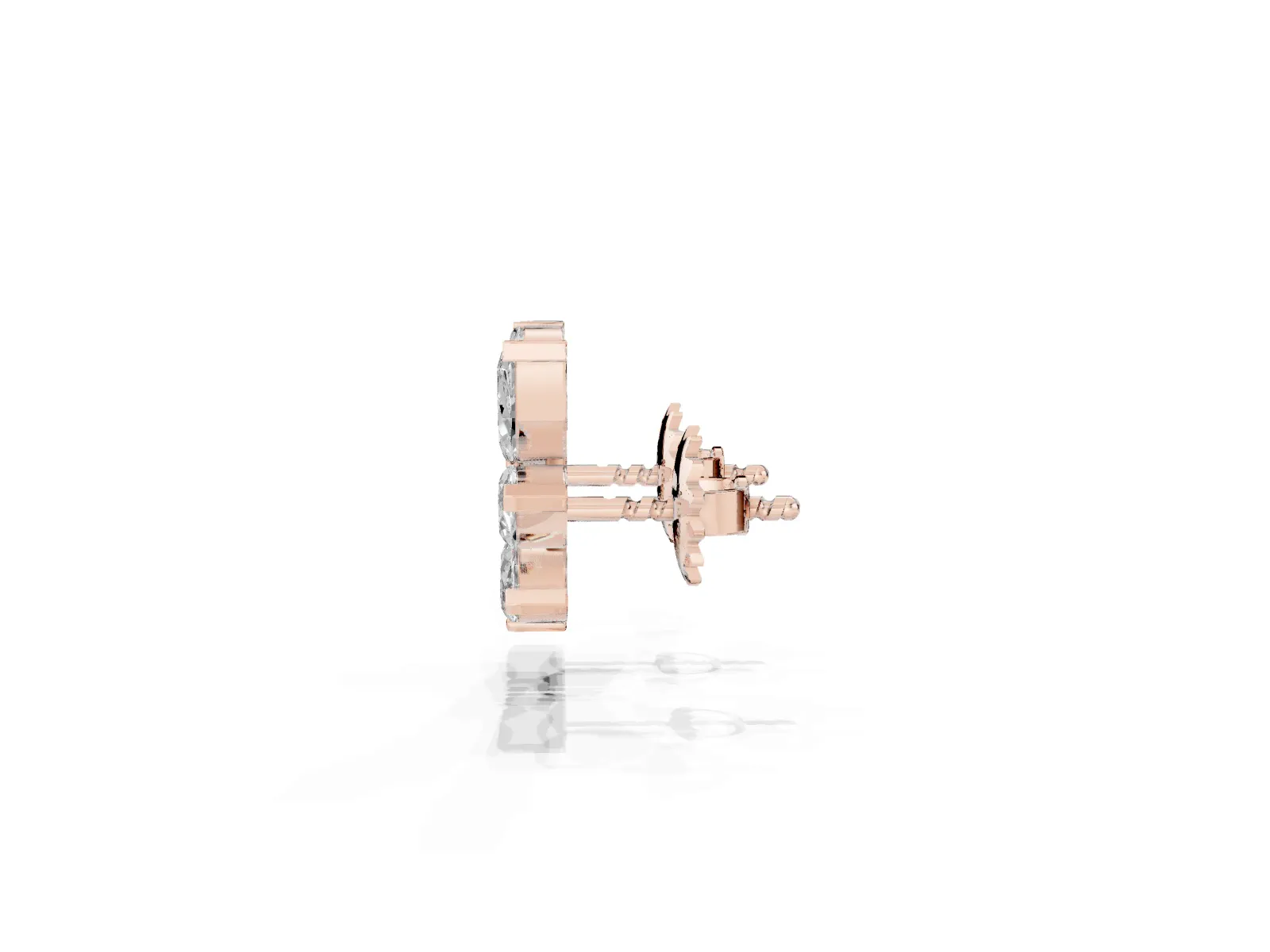 Marquise and Round Diamond Ivy Climber Earrings Rose gold