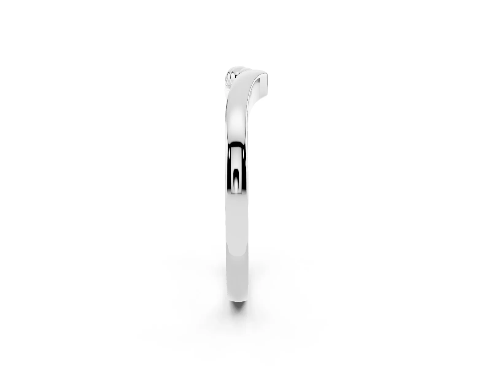 Twisted Solitaire Round Cut Knife Edge Prong Ring White gold