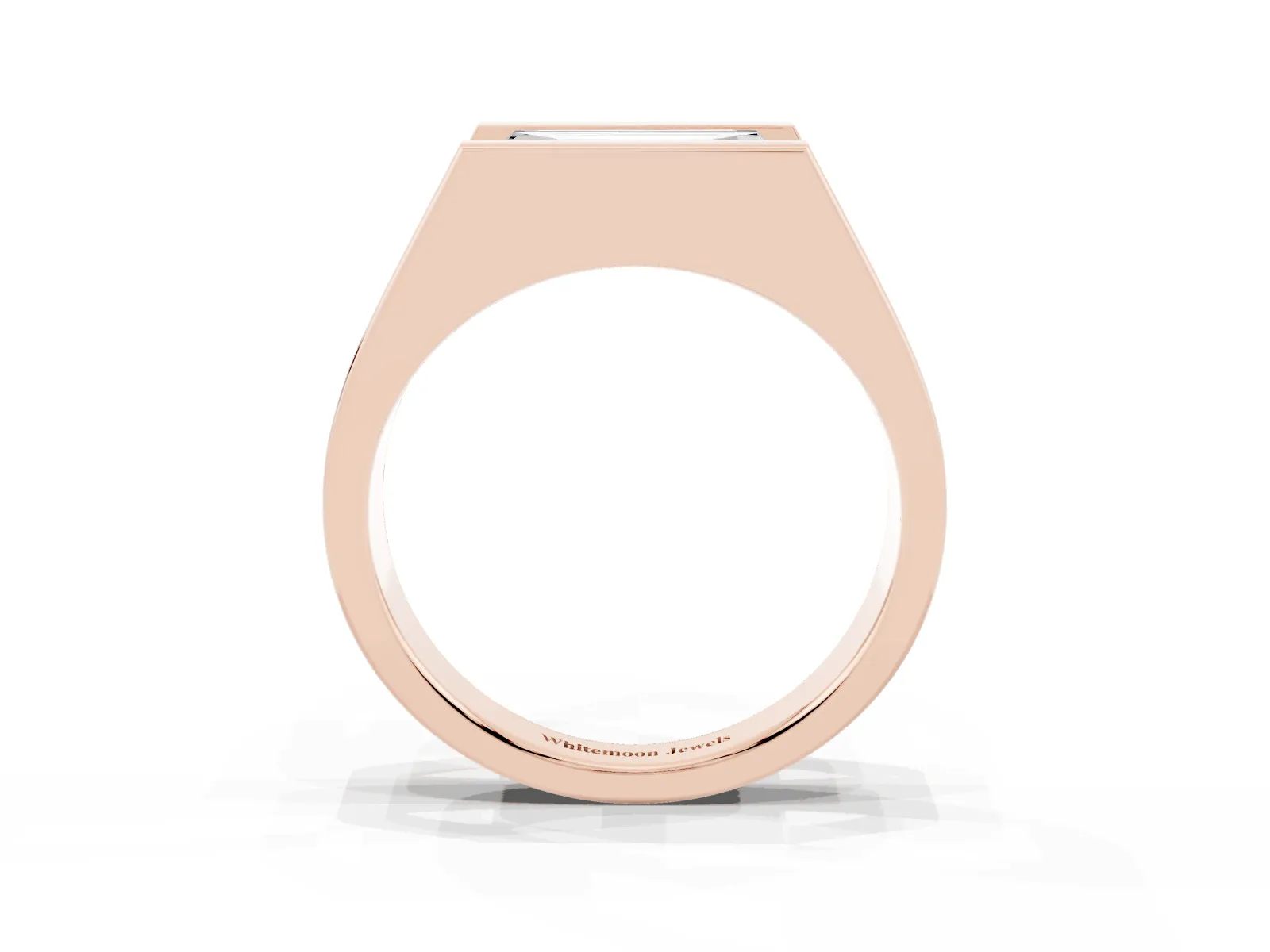 Baguette Diamond Geometric Solitaire Ring Rose gold