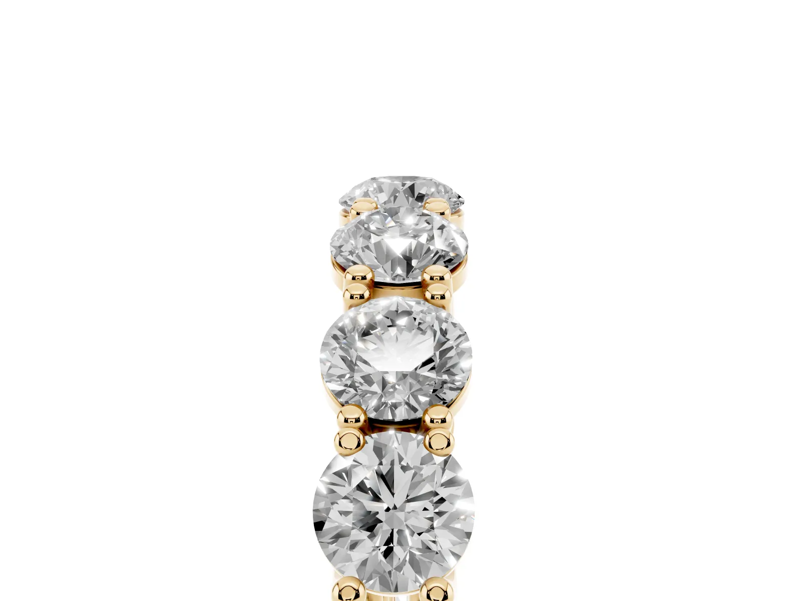 Round Diamond Woven Full Eternity Band Yellow gold