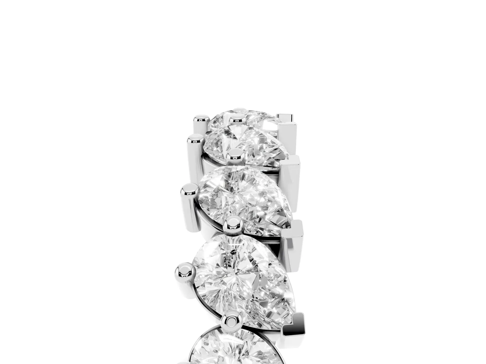Pear Diamond Full Eternity Band with Shared Prong Setting Platinum