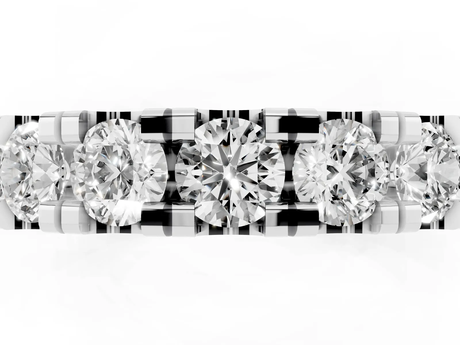 Round Diamond Full Eternity Band with U-Prong Setting Platinum