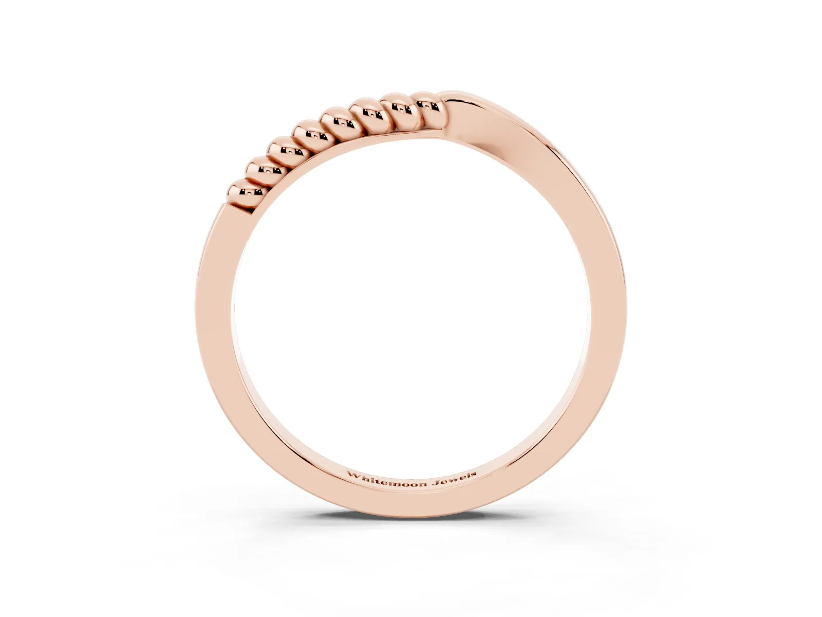 Twisted Solitaire Round Cut Knife Edge Prong Ring Rose gold