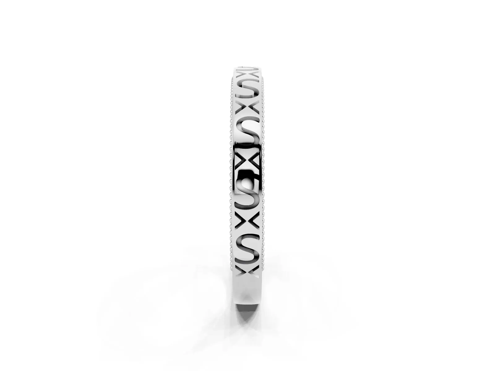 Vintage Engraved Milgrain Band Platinum
