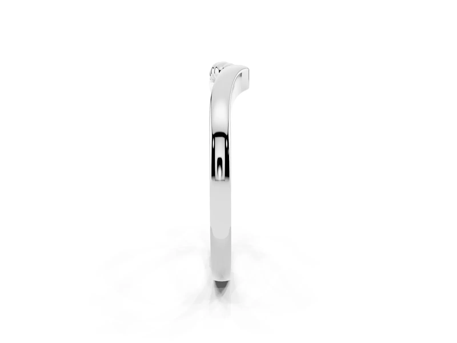 Twisted Solitaire Round Cut Knife Edge Prong Ring Silver