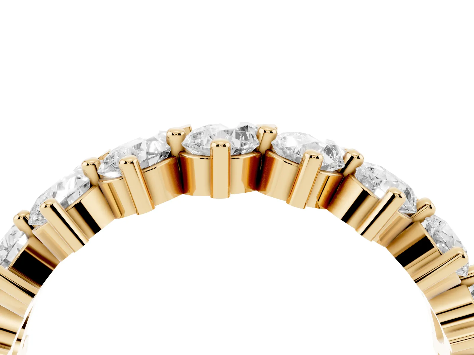Pear Diamond Full Eternity Band with Shared Prong Setting Yellow gold