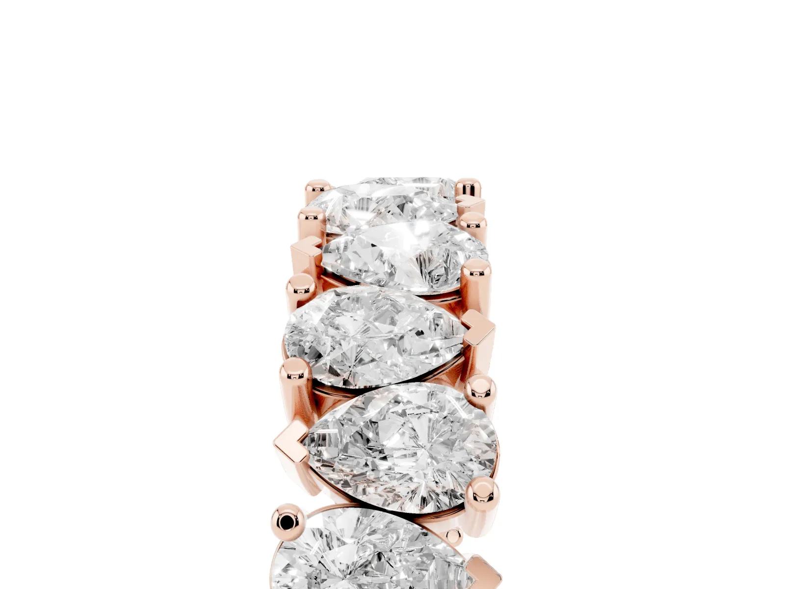 Pear Diamond Shared Prong Eternity Band Rose gold