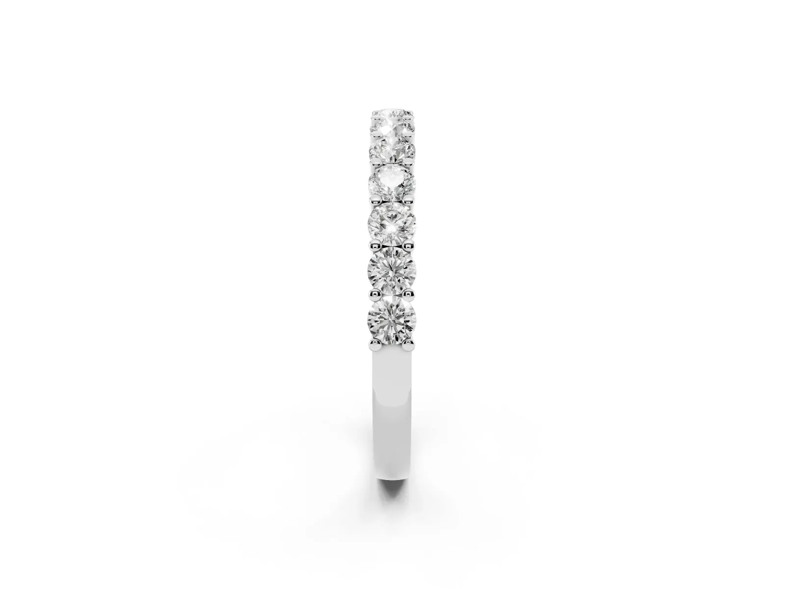 Alternating Round Diamond Promise Ring with Round Diamond Accents Platinum