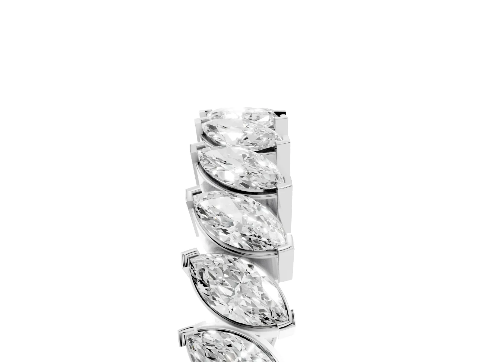 Marquise Diamond Shared Prong Full Eternity Band Platinum