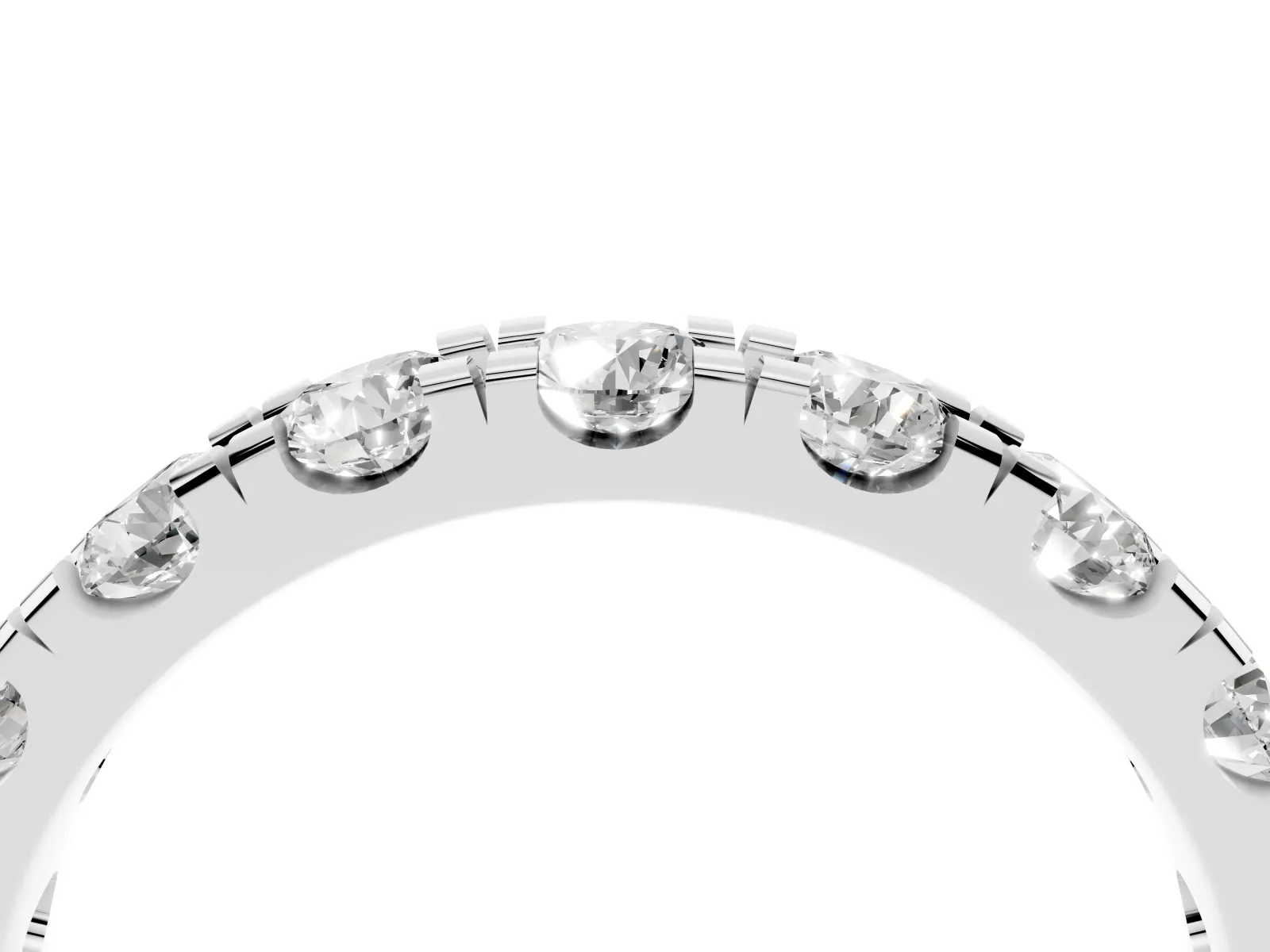 Round Diamond Full Eternity Band with U-Prong Setting Platinum