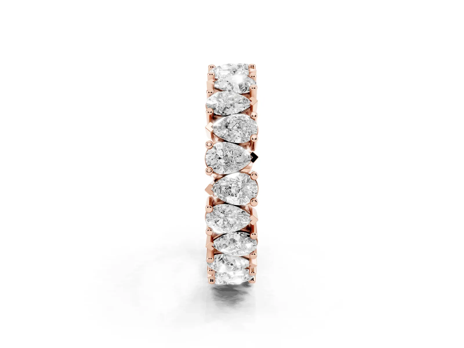 Pear Diamond Shared Prong Eternity Band Rose gold