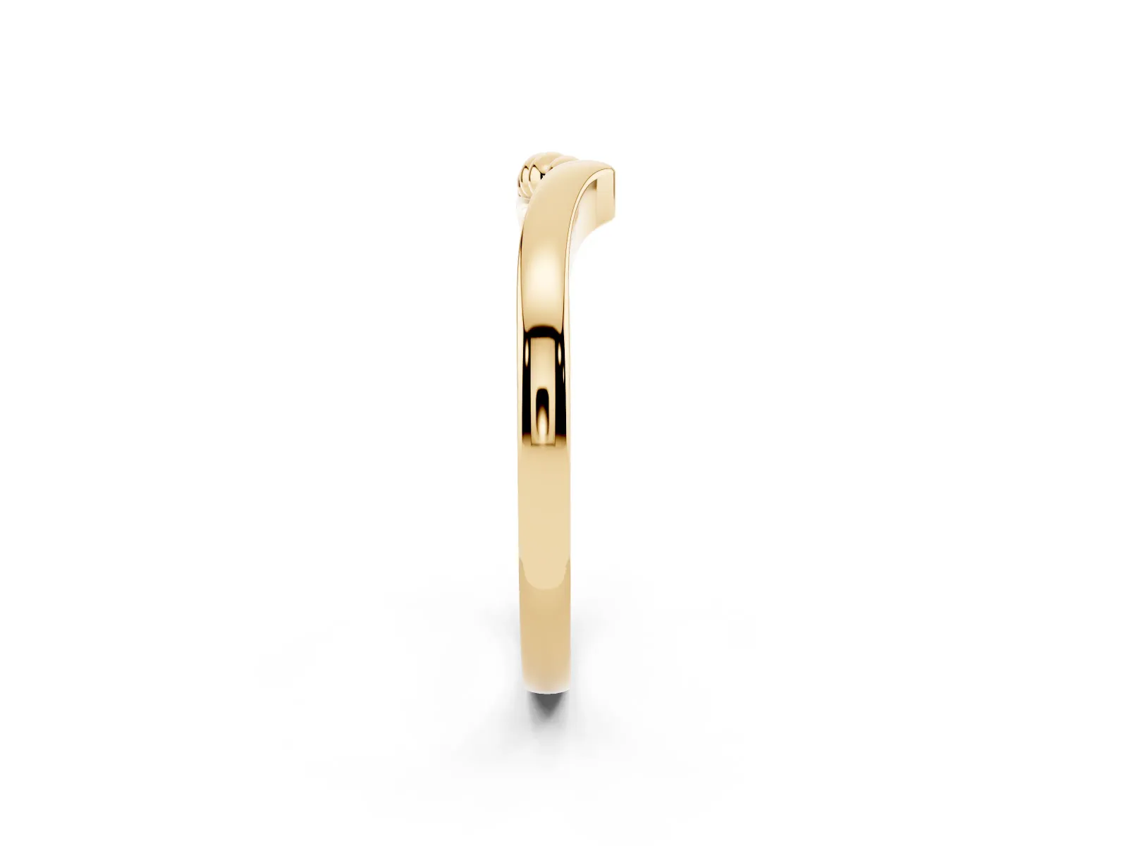 Twisted Solitaire Round Cut Knife Edge Prong Ring Yellow gold