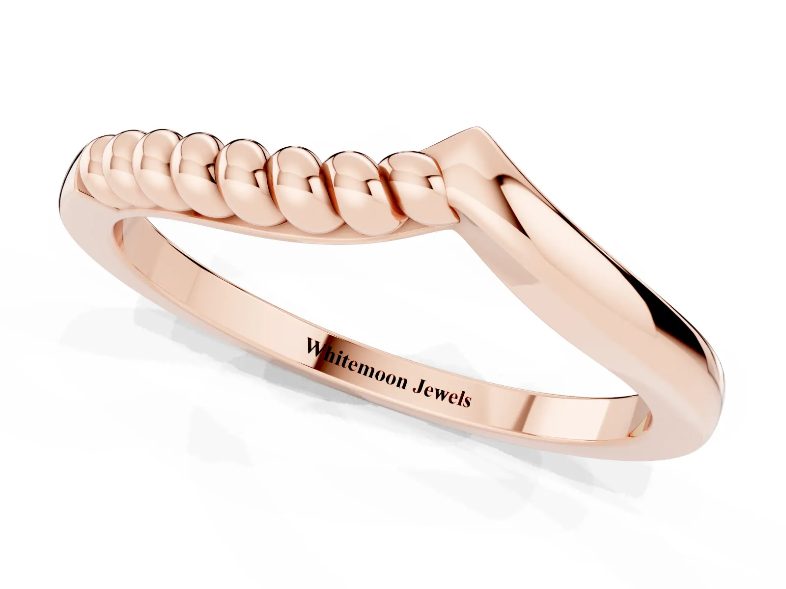 Twisted Solitaire Round Cut Knife Edge Prong Ring Rose gold