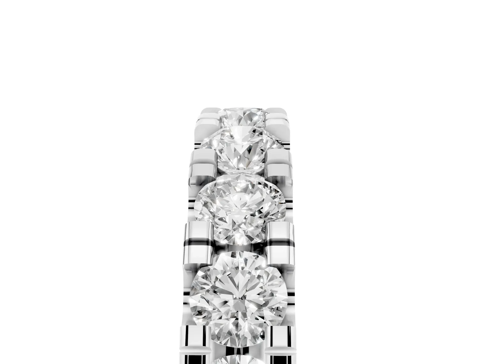 Round Diamond Full Eternity Band with U-Prong Setting Platinum