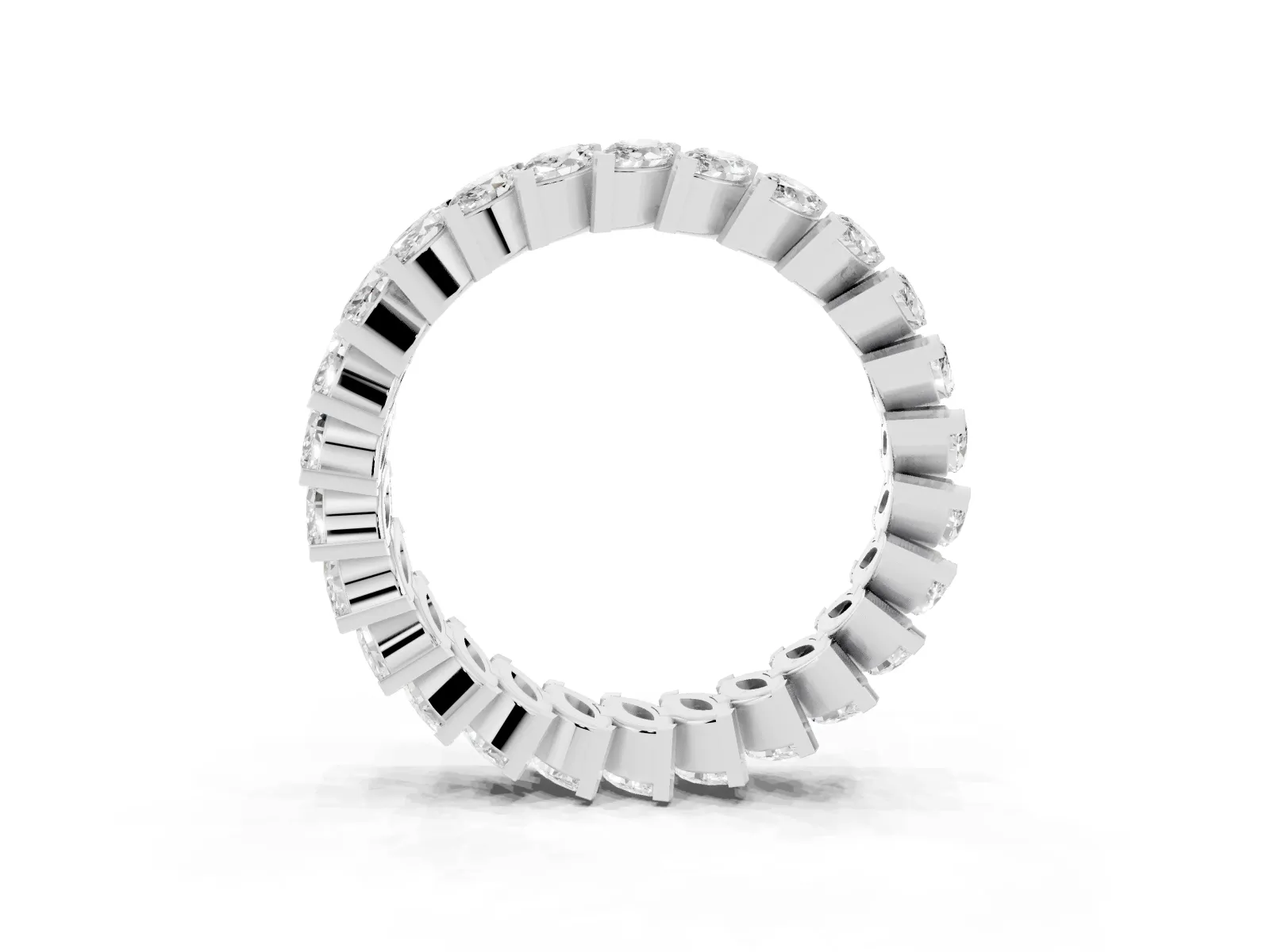 Marquise Diamond Shared Prong Full Eternity Band Platinum