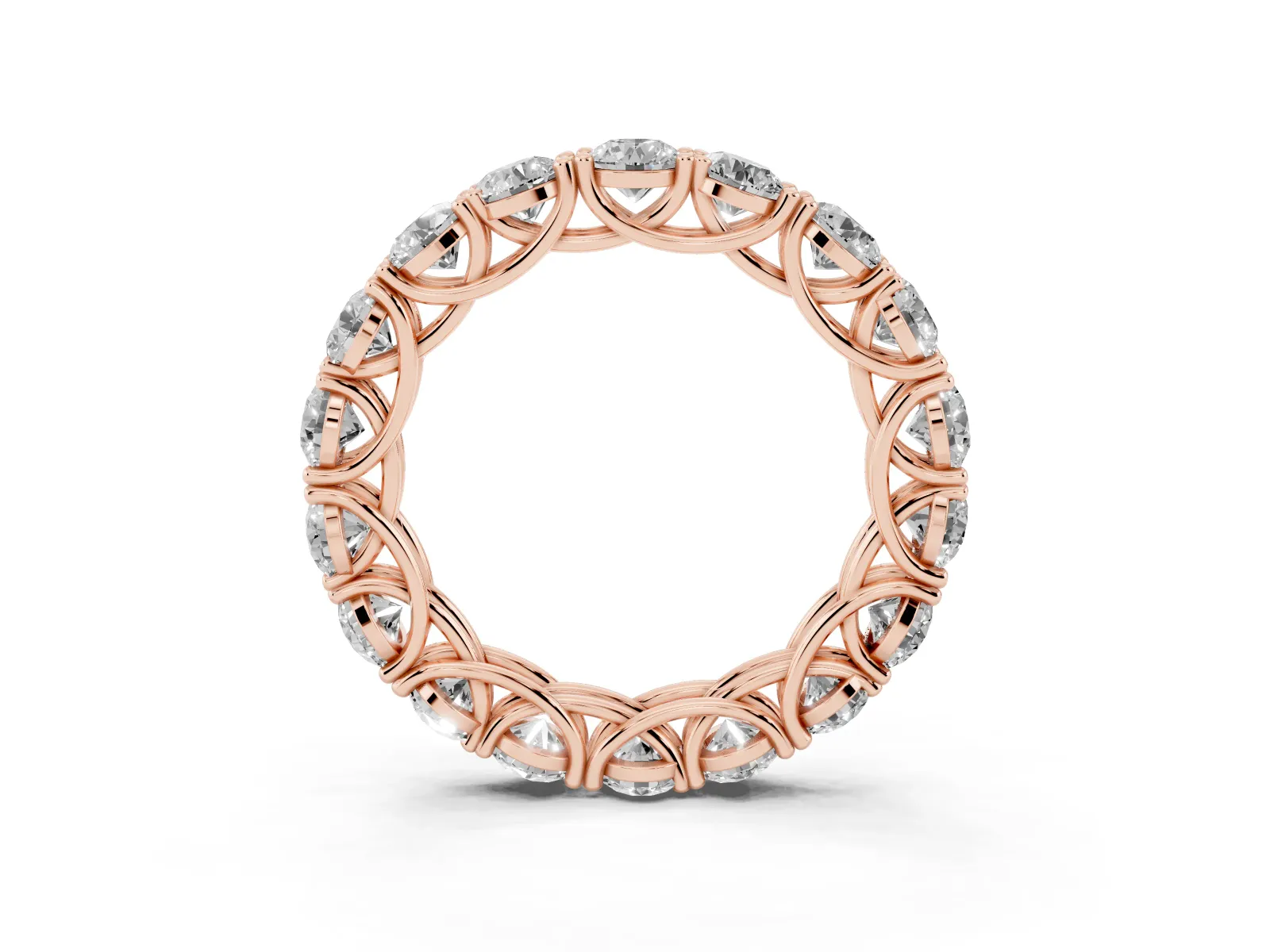 Round Diamond Woven Full Eternity Band Rose gold