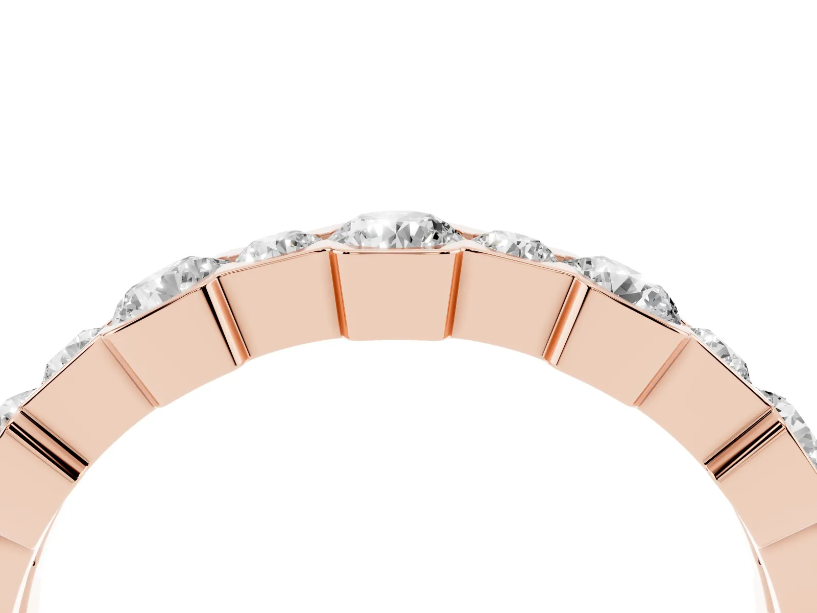 Round Diamond Promise Ring with Round Diamond Accents Rose gold