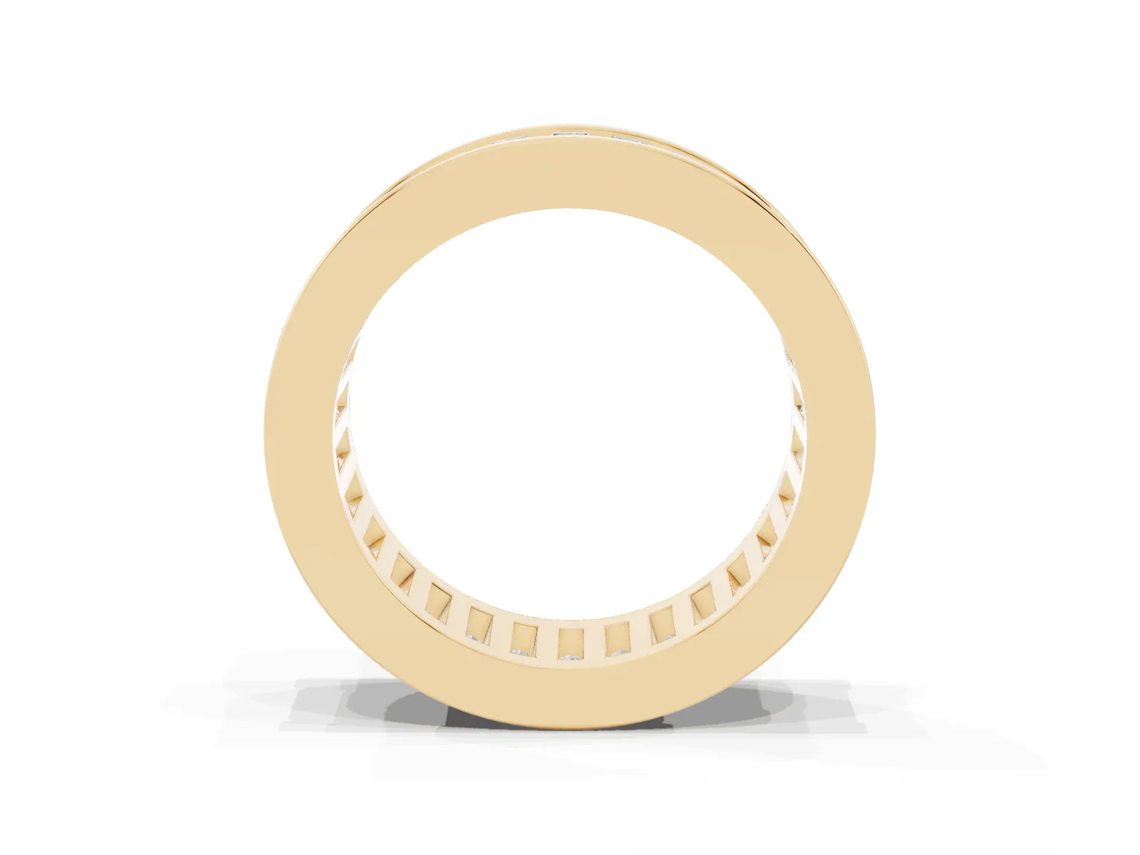 baguette Cut eternity band with channel set Yellow gold