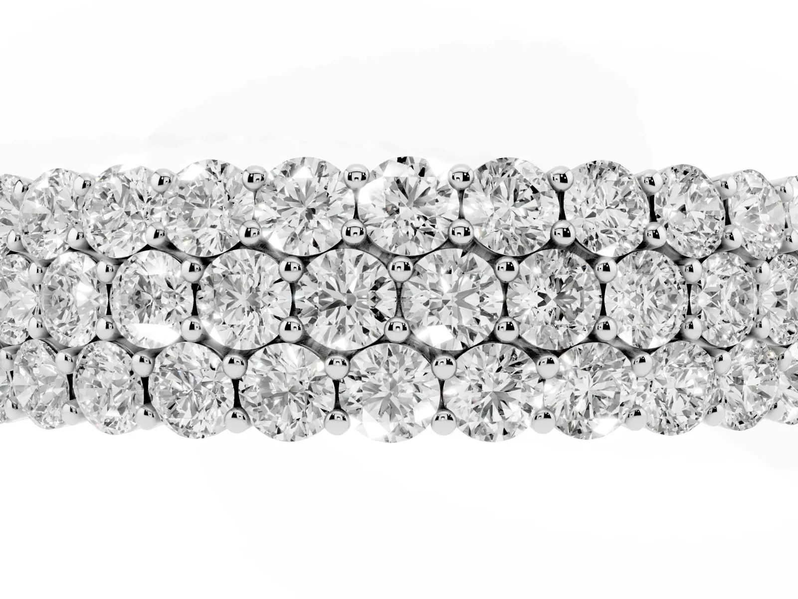 Round Diamond Checkerboard Pavé Promise Ring with Round Diamond Accents Silver