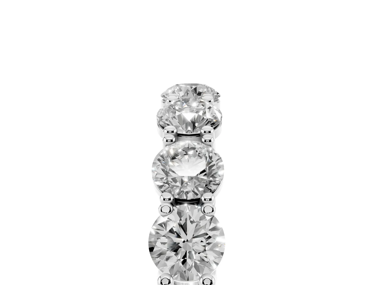Round Diamond Woven Full Eternity Band Silver