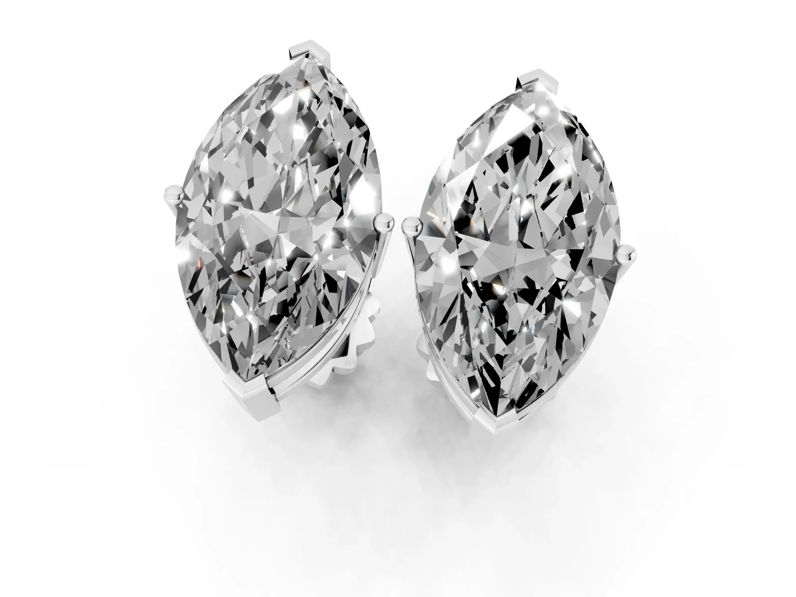 Marquise Cut Diamond Stud Earrings Platinum