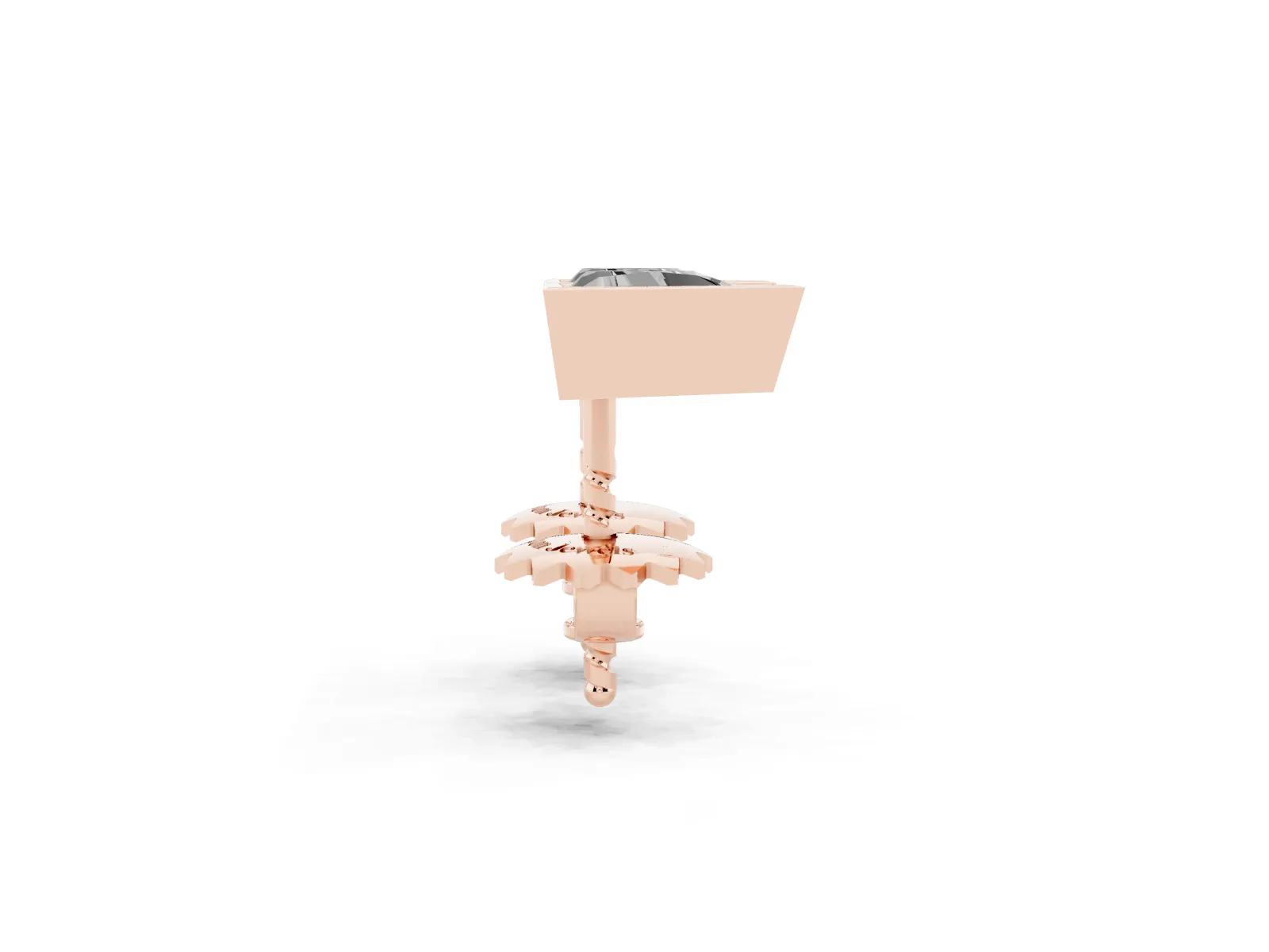 Trillion Diamond Bezel-Set Solitaire Stud Earrings Rose gold